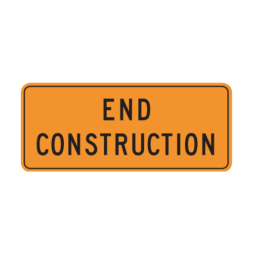 An orange rectangle reading END CONSTRUCTION.