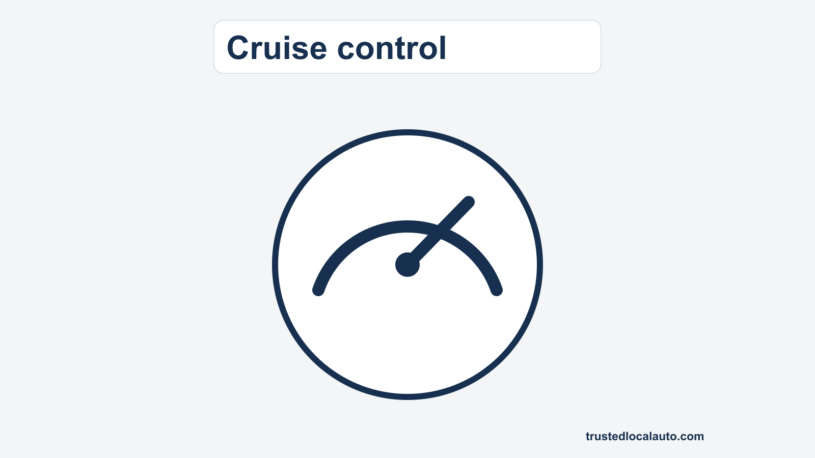A neutral speed-control gauge symbol labelled Cruise control. No road, traffic or weather condition and no activation state is shown.