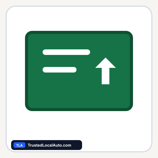 Green guide-sign illustration with white destination lines and a straight-ahead arrow.
