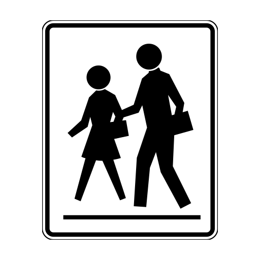 B.C. road sign PS-005-R displaying School crossing.