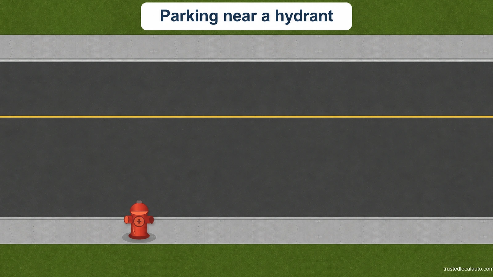 A fire hydrant stands beside an unpainted curb on an empty roadway. There is no bicycle lane or parked car.