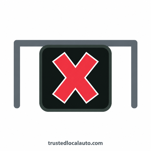 One isolated overhead dark square signal displays a red X.